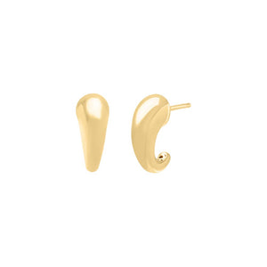 14K Gold / Pair Solid Claw Hoop Stud Earring 14K - Adina Eden's Jewels