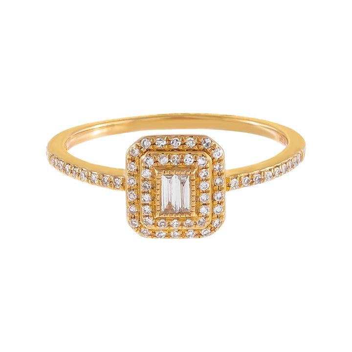  Diamond Baguette Illusion Ring 14K - Adina Eden's Jewels