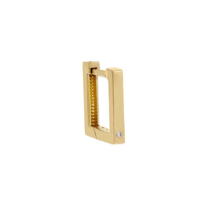 14K Gold / Single Single Diamond Square Huggie Earring 14K - Adina Eden's Jewels