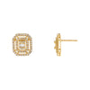 14K Gold Radiant Diamond Illusion Stud Earring 14K - Adina Eden's Jewels
