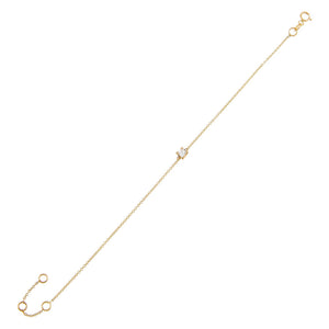 14K Gold Diamond Tiny Princess Cut Bracelet 14K - Adina Eden's Jewels