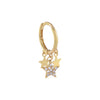 14K Gold CZ X Solid Multi Star Hoop Earring 14K - Adina Eden's Jewels