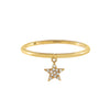 14K Gold / 7 Diamond Star Charm Ring 14K - Adina Eden's Jewels