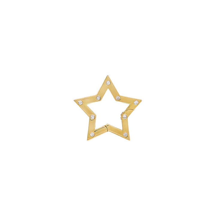 14K Gold Diamond Dotted Star Charm Connector Clasp 14K - Adina Eden's Jewels
