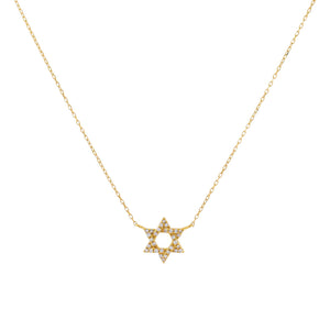 14K Gold Diamond Star of David Necklace 14K - Adina Eden's Jewels