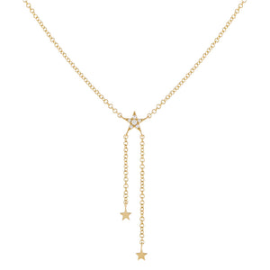 14K Gold Diamond Star Lariat 14K - Adina Eden's Jewels