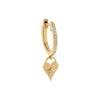 14K Gold / Single Diamond Heart X Star Huggie Earring 14K - Adina Eden's Jewels