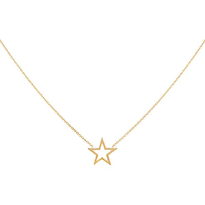 14K Gold Mini Open Star Necklace 14K - Adina Eden's Jewels