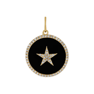 Onyx Diamond Onyx Star Charm 14K - Adina Eden's Jewels