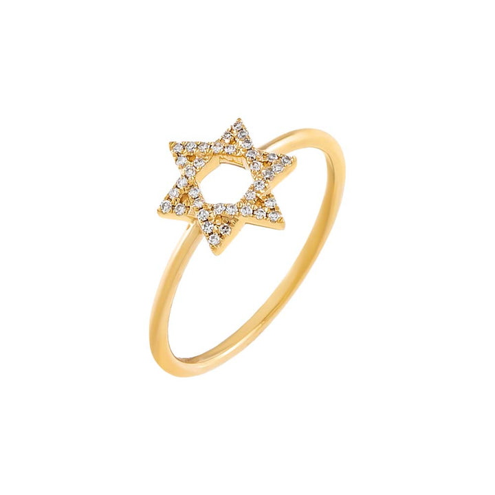 14K Gold / 6.5 Diamond Star of David Ring 14K - Adina Eden's Jewels