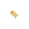 14K Gold / Single Diamond Starburst Threaded Stud Earring 14K - Adina Eden's Jewels