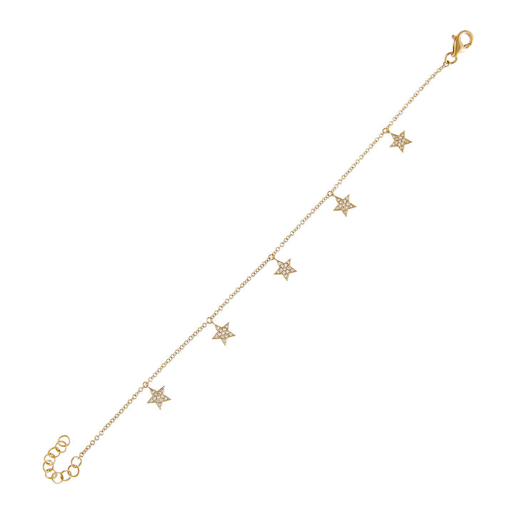 14K Gold Diamond Multi Star Bracelet 14K - Adina Eden's Jewels