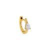 14K Gold / Single Diamond Small Teardrop Huggie Earring 14K - Adina Eden's Jewels