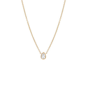 14K Gold / Teardrop Topaz Mixed Shape Bezel Necklace 14K - Adina Eden's Jewels