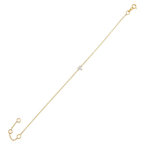 14K Gold Diamond Tiny Teardrop Bracelet 14K - Adina Eden's Jewels