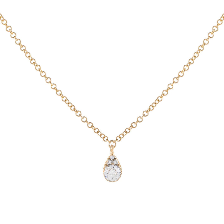 14K Gold Diamond Illusion Teardrop Necklace 14K - Adina Eden's Jewels