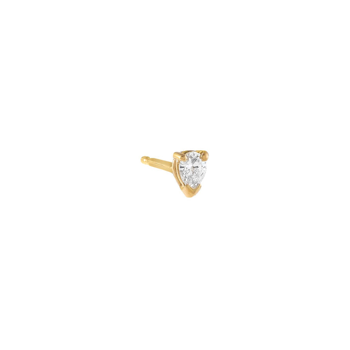 14K Gold / Single Diamond Tiny Teardrop Stud Earring 14K - Adina Eden's Jewels