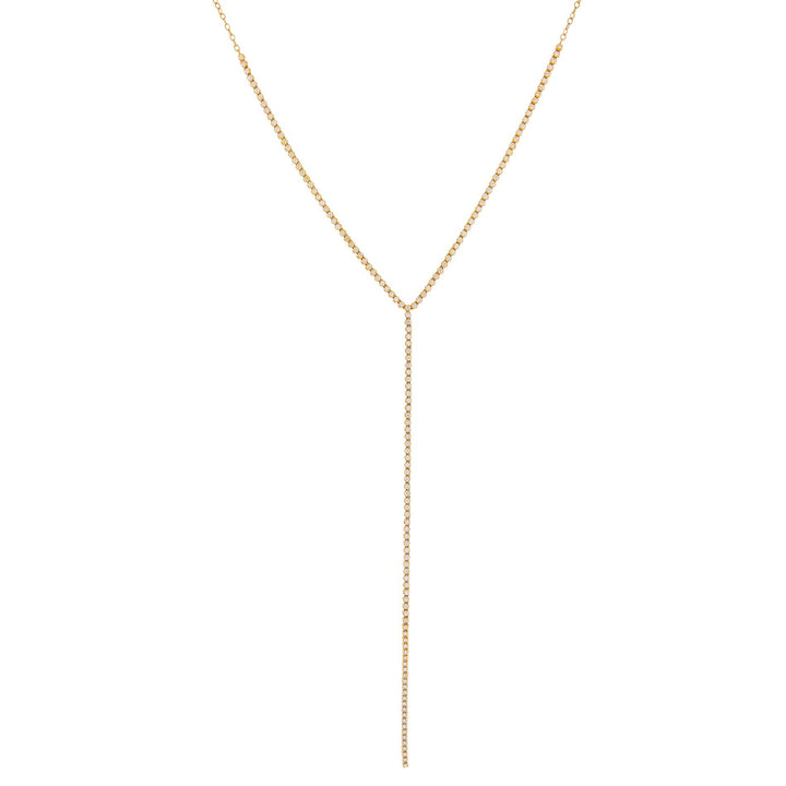  Diamond Tennis Lariat Necklace 14K - Adina Eden's Jewels
