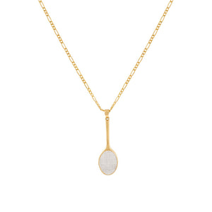 14K Gold Tennis Racket Necklace 14K - Adina Eden's Jewels