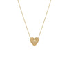14K Gold Bezel Diamond Heart Ridged Necklace 14K - Adina Eden's Jewels