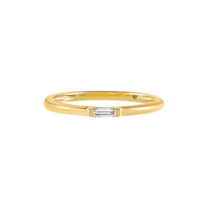  Diamond Dainty Baguette Ring 14K - Adina Eden's Jewels