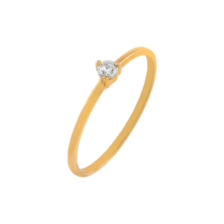 14K Gold / 6 Diamond Solitaire Ring 14K - Adina Eden's Jewels
