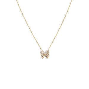 14K Gold CZ Pave Butterfly Necklace 14K - Adina Eden's Jewels