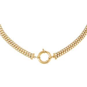 14K Gold Double Cuban Toggle Necklace 14K - Adina Eden's Jewels