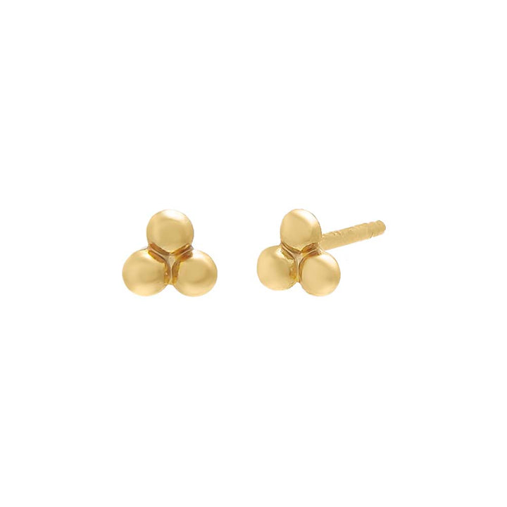 14K Gold / Pair Beaded Cluster Stud Earring 14K - Adina Eden's Jewels