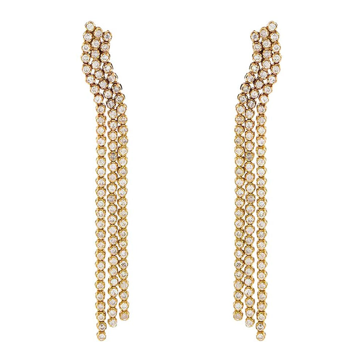 14K Gold Diamond Tassel Earring 14K - Adina Eden's Jewels