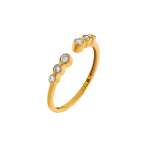 14K Gold / 6.5 Diamond Multi Bezel Ring 14K - Adina Eden's Jewels