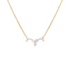 14K Gold Diamond Curved Triple Cluster Necklace 14K - Adina Eden's Jewels