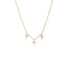 14K Gold Diamond Multi Dangling Pave Cross Necklace 14K - Adina Eden's Jewels