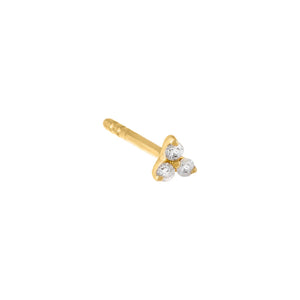 14K Gold / Single Diamond Cluster Stud Earring 14K - Adina Eden's Jewels