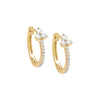 14K Gold / Pair Pavé Diamond Cluster Huggie Earring 14K - Adina Eden's Jewels