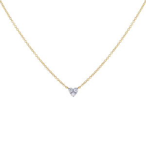 14K Gold Diamond Heart Cluster Necklace 14K - Adina Eden's Jewels