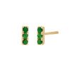 Emerald Green / Pair Triple Bar Emerald Earring 14K - Adina Eden's Jewels