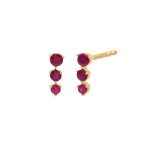  Graduated Bar Stud Earring 14K - Adina Eden's Jewels