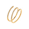 14K Gold / 8 Diamond Triple Wrap Ring 14K - Adina Eden's Jewels