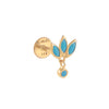 Turquoise / Single Mini Dangling Turquoise Threaded Stud Earring 14K - Adina Eden's Jewels