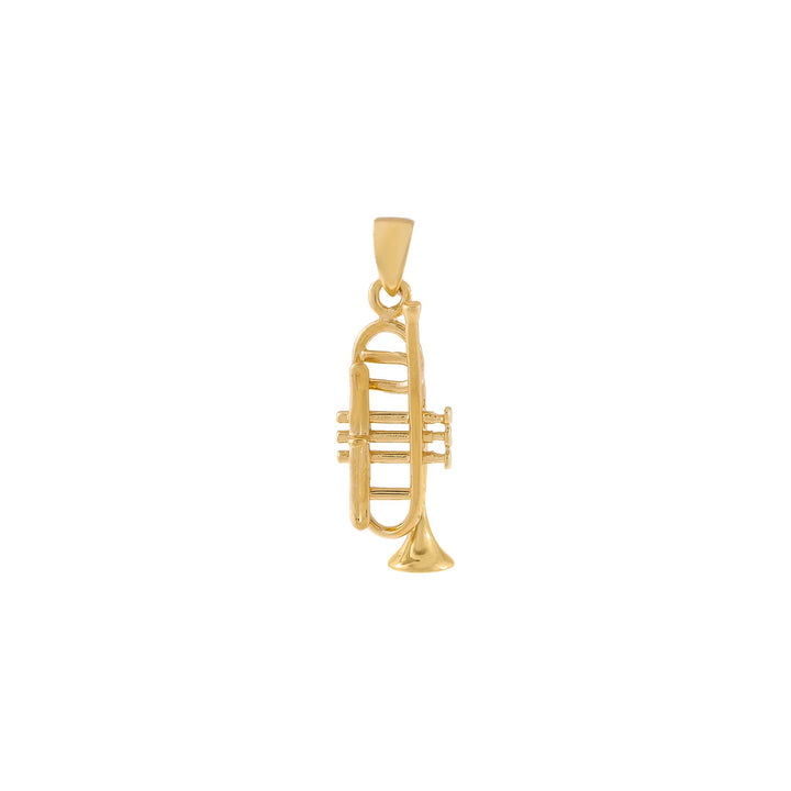 14K Gold Trumpet Charm 14K - Adina Eden's Jewels