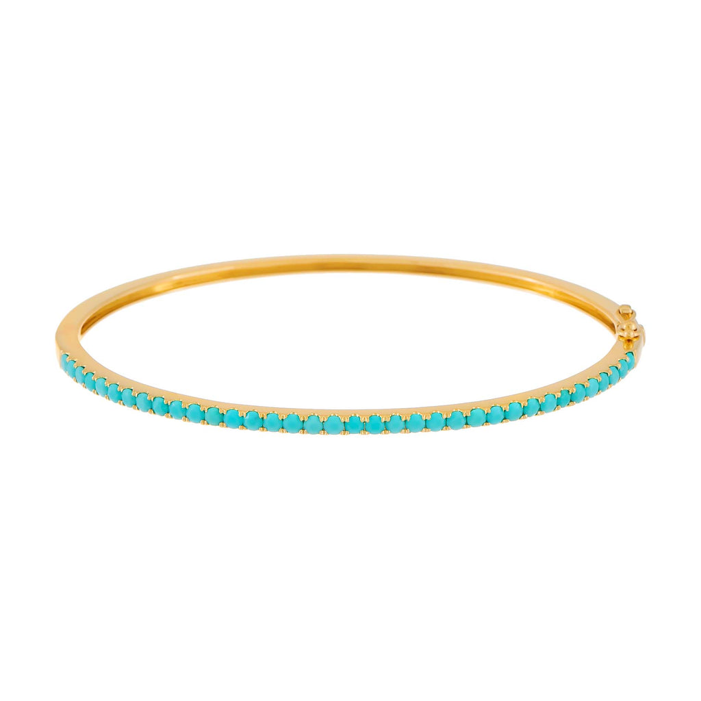 Turquoise Turquoise Bangle 14K - Adina Eden's Jewels