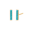 14K Gold / Pair Turquoise Bar Stud Earring 14K - Adina Eden's Jewels