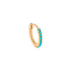 Turquoise / Single Turquoise Beaded Huggie 14K - Adina Eden's Jewels