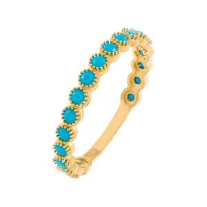 Turquoise / 6 Turquoise Bezel Ring 14K - Adina Eden's Jewels