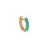 Turquoise / Single Diamond X Turquoise Wide Huggie Earring 14K - Adina Eden's Jewels
