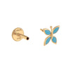  Turquoise Butterfly Threaded Stud Earring 14K - Adina Eden's Jewels