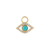 Turquoise Diamond Turquoise Evil Eye Charm 14K - Adina Eden's Jewels