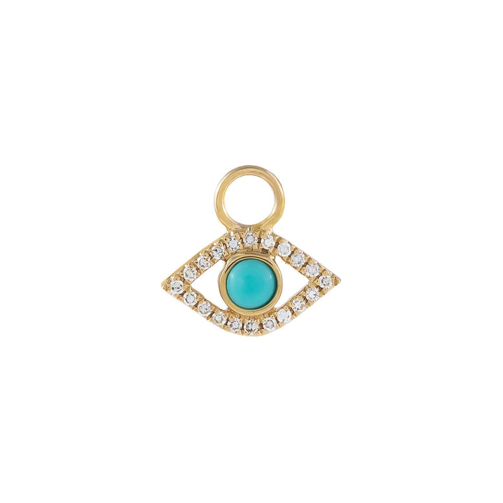 Turquoise Diamond Turquoise Evil Eye Charm 14K - Adina Eden's Jewels