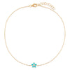 Turquoise Turquoise Flower Anklet 14K - Adina Eden's Jewels